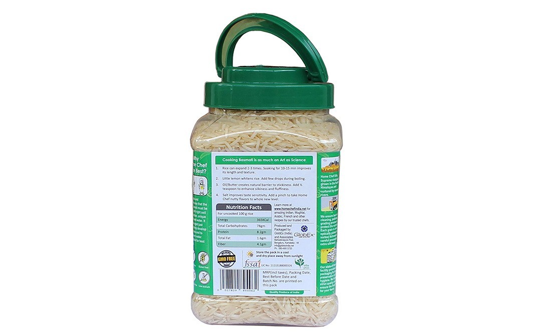 Home Chef Basmati Silky Supreme Basmati Rice    Plastic Jar  1 kilogram